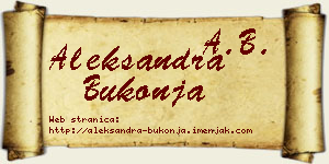 Aleksandra Bukonja vizit kartica